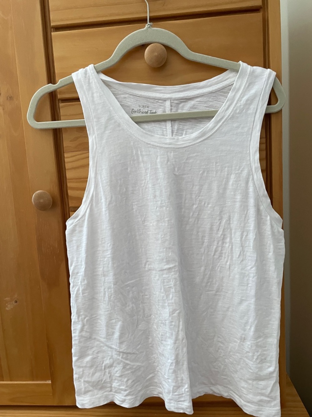J. Crew White Cotton Tank Top size medium